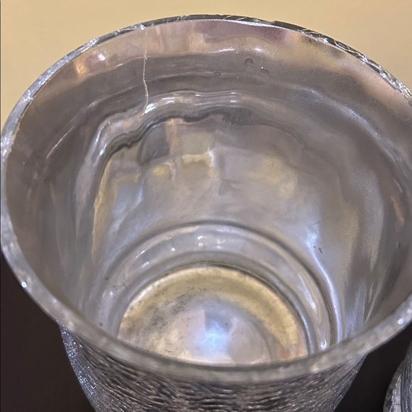 T.J.Maxx Two Silver Crackle Glass Vase or could be used for candle holder! - Picture 7 of 7